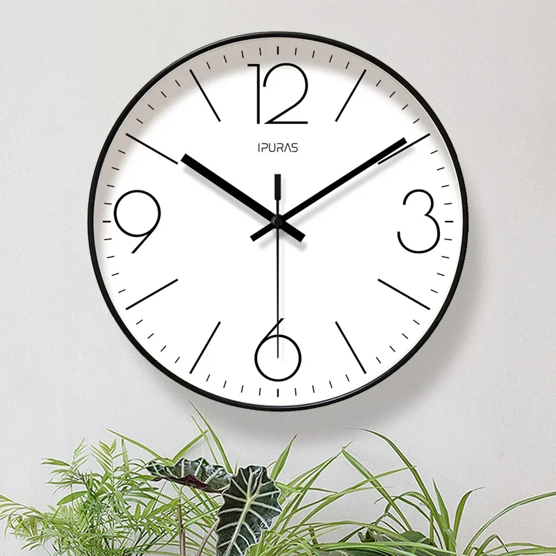 10/12/14 inch 2025 New Simple Wall Clock Silent Living Room Fashion Home Clock Wall Watch Quartz Watch Arabic Numeral Clocks