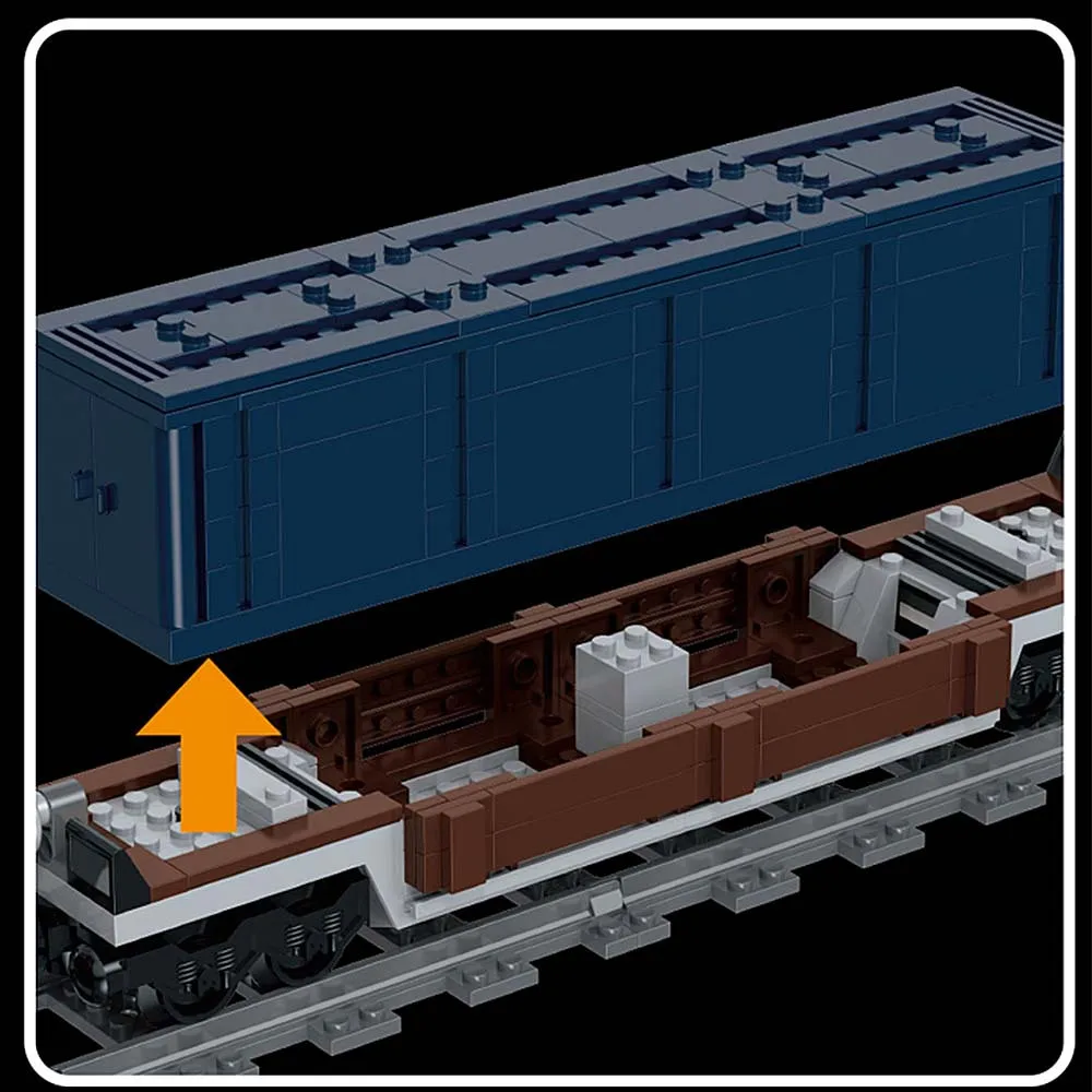 Technic Vintage spoorwegtrein 1065-delige treinbouwpakket, Moc modulaire bouwstenen Station Express Treinliefhebbers Cadeau