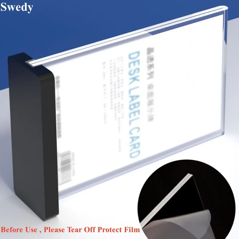 A5 148x210mm T Shape Acrylic Sign Holder Display Stand Plastic Restaurant Menu Paper Card Stand Photo Picture Poster Frame