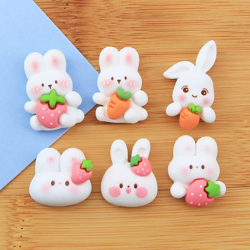 

10pcs Mini Kawaii White Flower Bear Bow Resin Flat Back Cabochons Scrapbook Diy Party Hairpin Accessories Home Decoration Craft