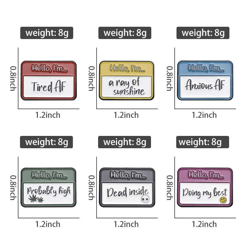 สวัสดีฉันเป็นเข็มกลัดป้ายด้านในที่เคลือบแล้วทำจากโลหะที่ดีที่สุดของฉันกระเป๋าเป้สะพายหลังเพื่อนของขวัญเครื่องประดับขายส่ง