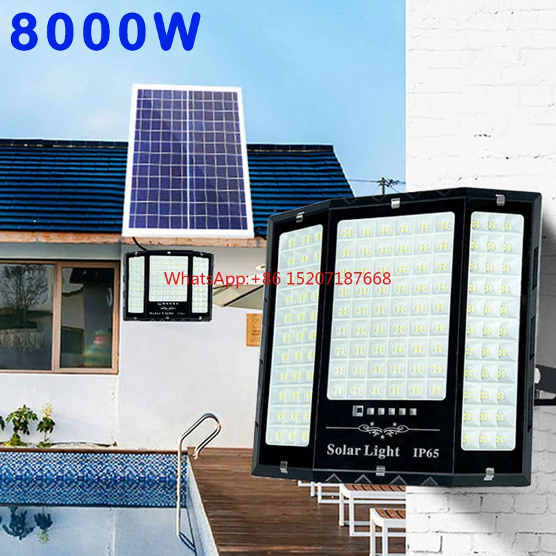 2000w 4000w 8000w Solar Flood Light LED Solar Powered Spotlight Outdoor Waterproof Reflector Solar with Remote Control Lights