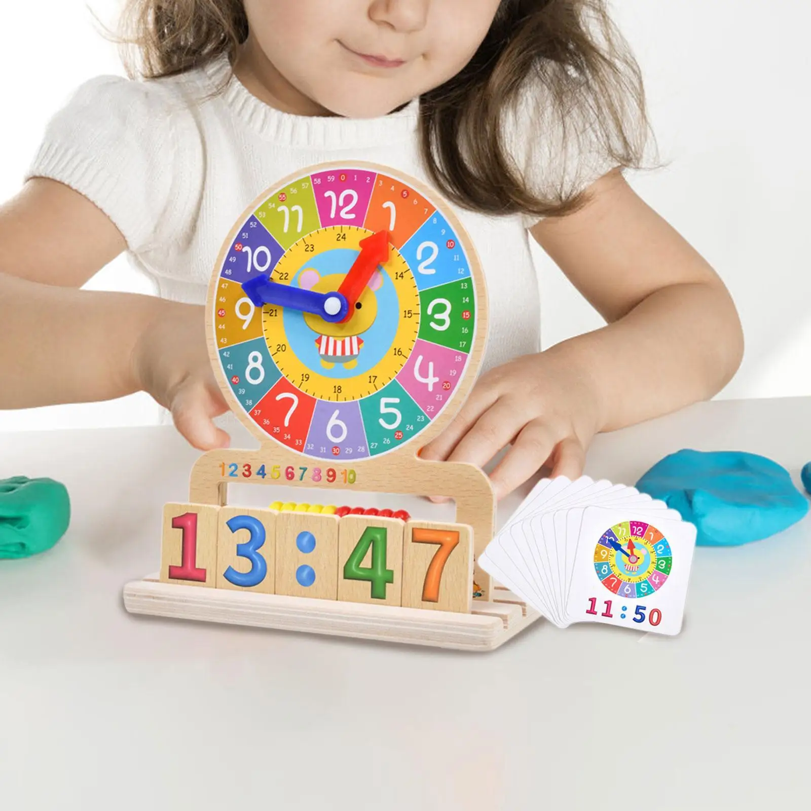 

Education Clock for Kids Time Activity Analog Teaching Clock Toddlers Baby