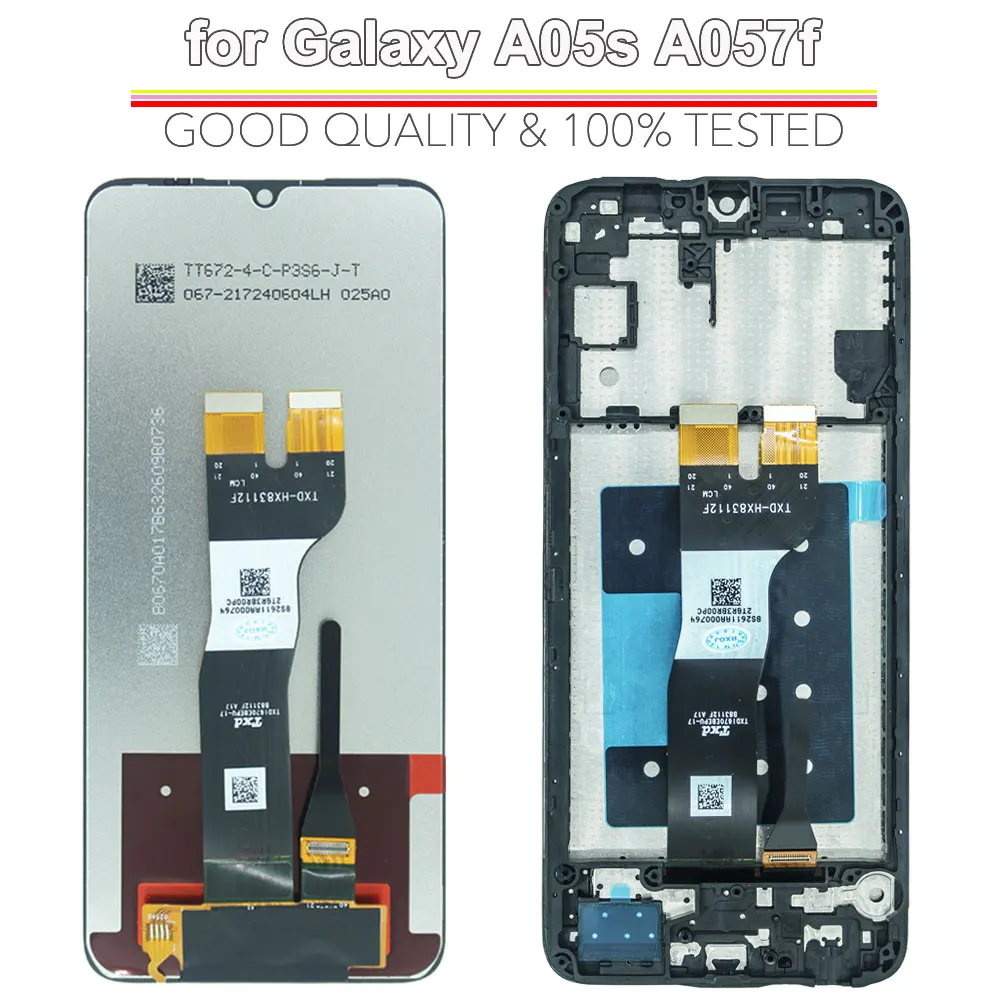 A05s LCD لسامسونج غالاكسي A05s 4G A057F A057M A057G شاشة الكريستال السائل محول الأرقام بشاشة تعمل بلمس استبدال الجمعية لسامسونج A05s