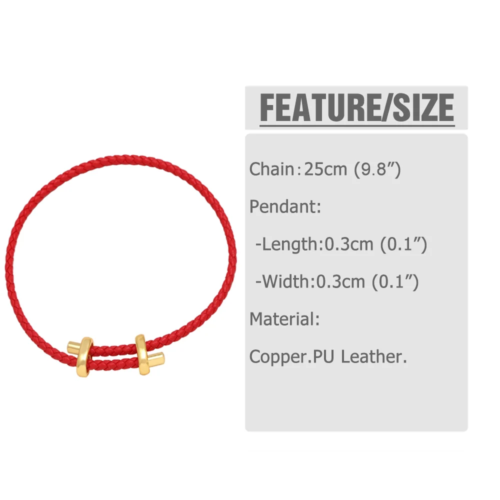 OCESRIO Fashion Colorful PU Leather Brass Bracelet Chain Thread String Adjustable Handmade DIY accesorios de joyería brtj14