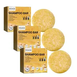 3PCS Ginger Polygonum Hair Shampoo Bar Pure Plant Hair Shampoos Hair Care Soap Anti Dandruff Moisturizing Handmade Glossy Scalp