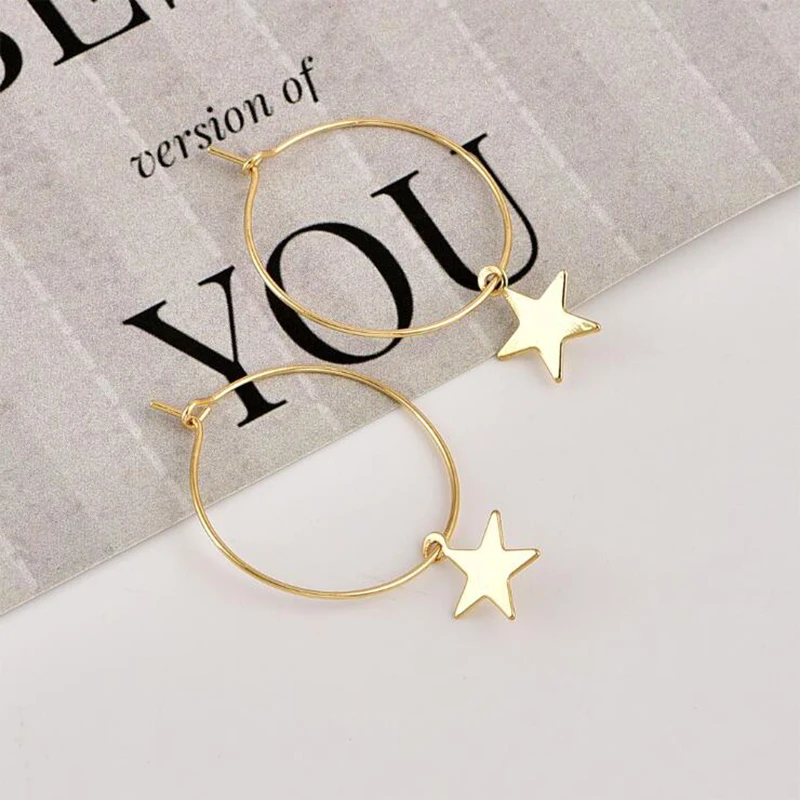 New Exaggerated Punk Drop Earrings for Women Big Circle Personality Female Ear Jewelry Gold Color Metal Earrings boucle