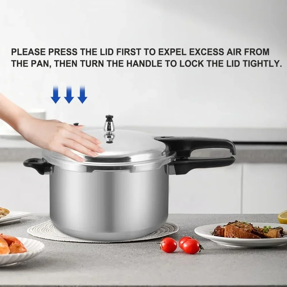 y Quart Pressure Cooker, Aluminum Pressure Canner w/Cooking Rack for Steaming,Canning and Stewing, Silver