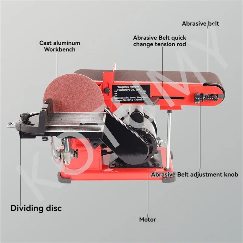 350W Power Tools Electric Belt Sander Sanding Polishing Grinding Machine for Metal Woodworking, Plastic and Stone Polishing