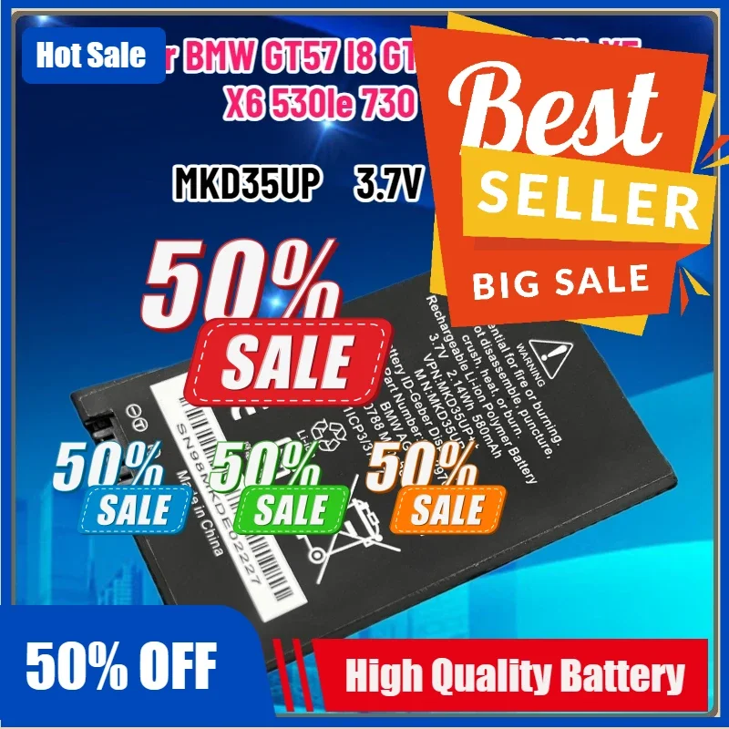 

3.7V 2.14Wh Key Battery For BMW GT57 I8 GT 5 6 7 X3 X4 X5 X6 530le 730 740 745 9442976-01 1ICP3 MKD35UP