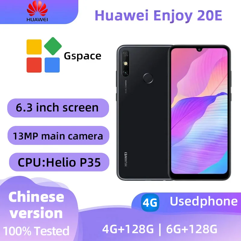 HUAWEI Enjoy 20e 4g Smartphone MediaTek Helio P35 6.3inch LCD Screen 13MP Camera 5000mAh 10W Charge Android Original Used Phone