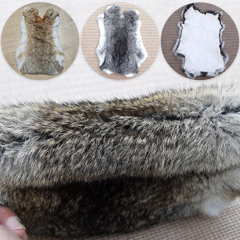 Hot Sale Nature Rabbit Fur DIY Apparel Sewing Fabric Fluffy Rabbit Leather Fur Home Decoration Clothing Accessories Raw