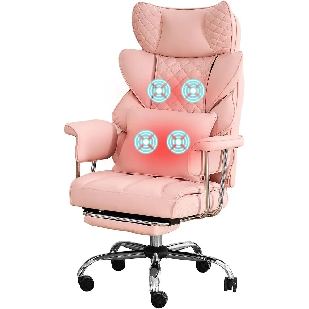 500 Lbs Kneading Massage Oice Chair with oot Rest, Ergonomic Reclining Home Computer Chair, High Back Thick Cushion Big & Tall O