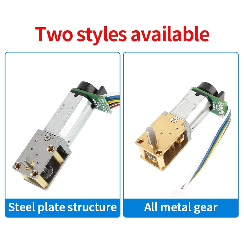 DC 3V 6V 12V  N20 22rpm 550rpm Worm Gear Motor Full Metal Gearbox With 7PPR Encoder