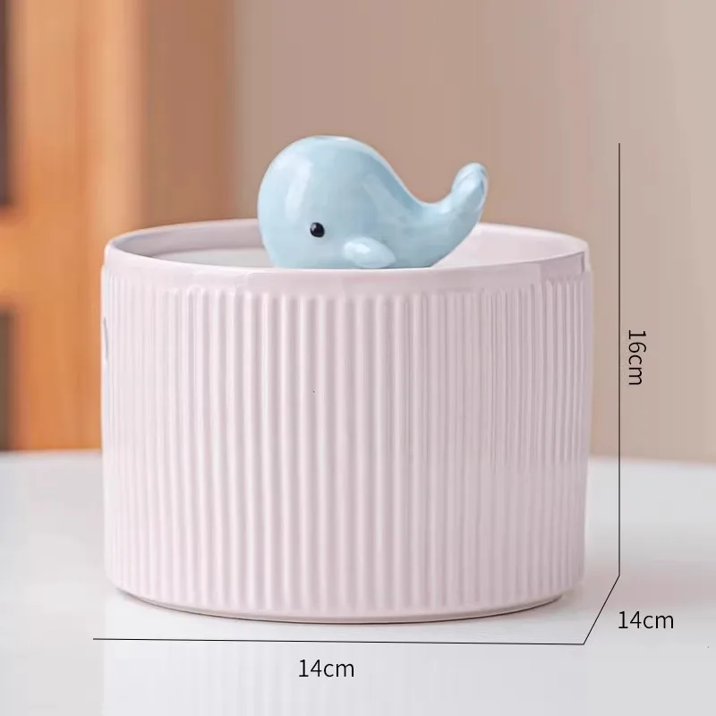 

Креативная керамическая миска для собак и кошек в форме маленького кита, диспенсер для воды, автоматическая циркулирующая поилка для воды, миски для домашних животных, 1 шт.