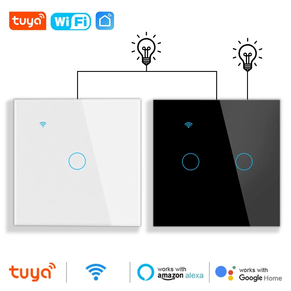 Smart Life Tuya WiFi Light Stair Switch 2Gang 1/2/3Way Control Smart Wall Wireless House Touch Cross Switch Google Home Alexa