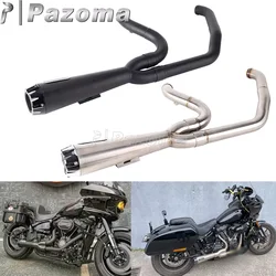 PAZOMA 2-into-1 Full Systems Exhaust Motorcycle Complete Muffler For Harley Softail Low Rider Street Bob Standard FXST 2018-2025