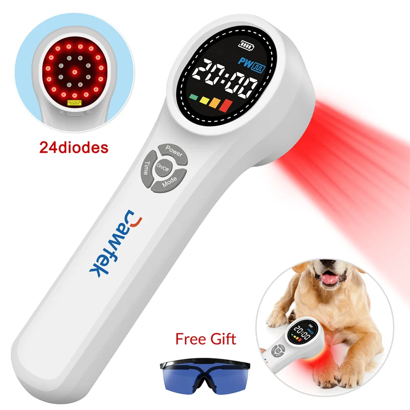 Dawfek Cold Laser Therapy Device 660nm 810nm 980nm Vet Low Level Laser Therapy for Tendon Injuries Soft Tissue Damage Handheld