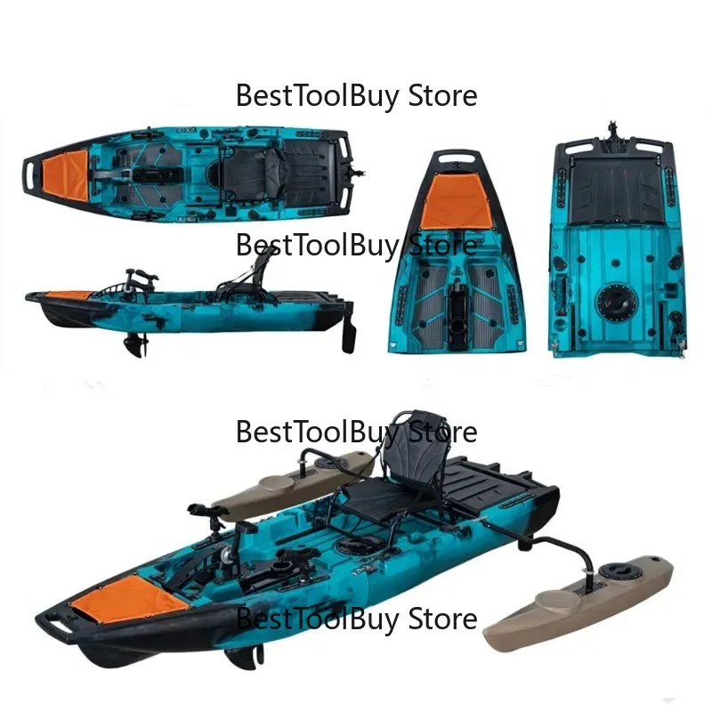 

Two Piece Motorized Modular Pedal Kayak Fishing Plastic Boat 2 Parts Accessories Paddle 1 Person