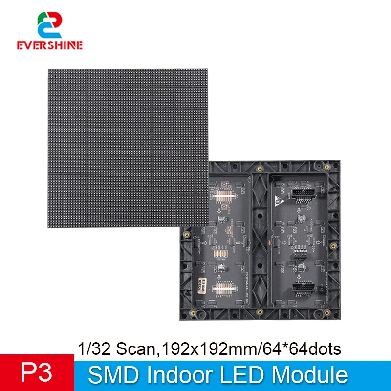 P3 192x192 Module Indoor SMD2121 Full Color RGB 3in1 64x64 Pixel Dots Led Light Matrix Display Panel Led High-Definition Screen