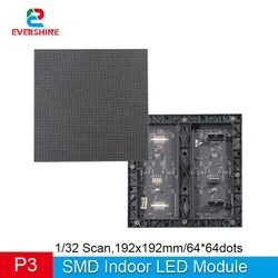 Painel de exibição matriz de luz LED P3, tela de alta definição, SMD2121 interno, colorido, RGB, 3in 1, pontos de 64x64 pixels, 192x192