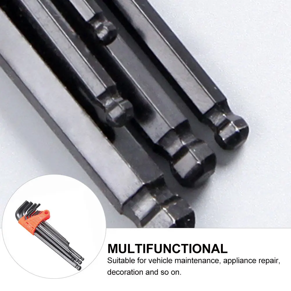 

9pcs Allen Wrench Set 1.5-10Mm Ball Head Spanner Repair Hand Tool For Vehicle Appliance Decoration Wear Resistant
