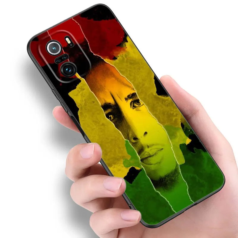 Reggae Bob Marley Black Silicone Phone Case For Xiaomi POCO X3 X4 NFC F5 M3 M4 M6 X5 X6 Pro F3 F4 GT 5G C55 C65 M5