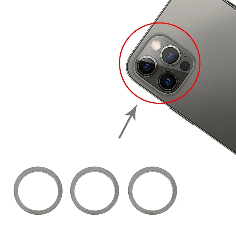 

3 PCS Rear Camera Glass Lens Metal Protector Hoop Ring for iPhone 12 Pro Max