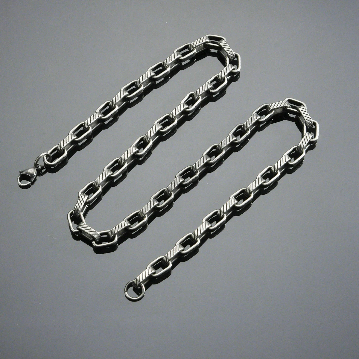 Sifisrri Punk Vintage Thick Chain Bracelet Necklace Set