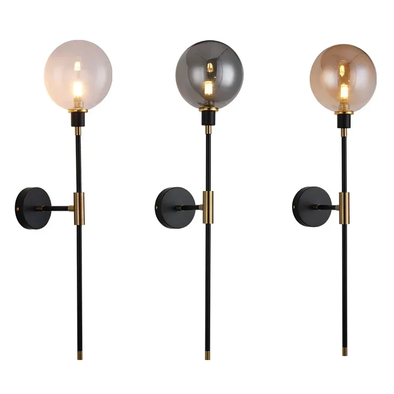 Modern Wall Light Glass Ball Led Nordic Aisle Corridor Lighting Sconces for Living Room Bedroom Study Interior Home Decor Lamp