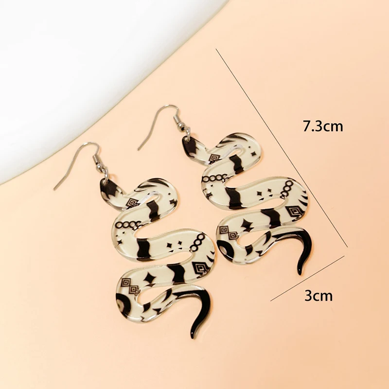 1 Pair Transparent Snake Drop Earrings Creative Acrylic For Woman Gothic Style Jewelry Holiday Gifts image 4