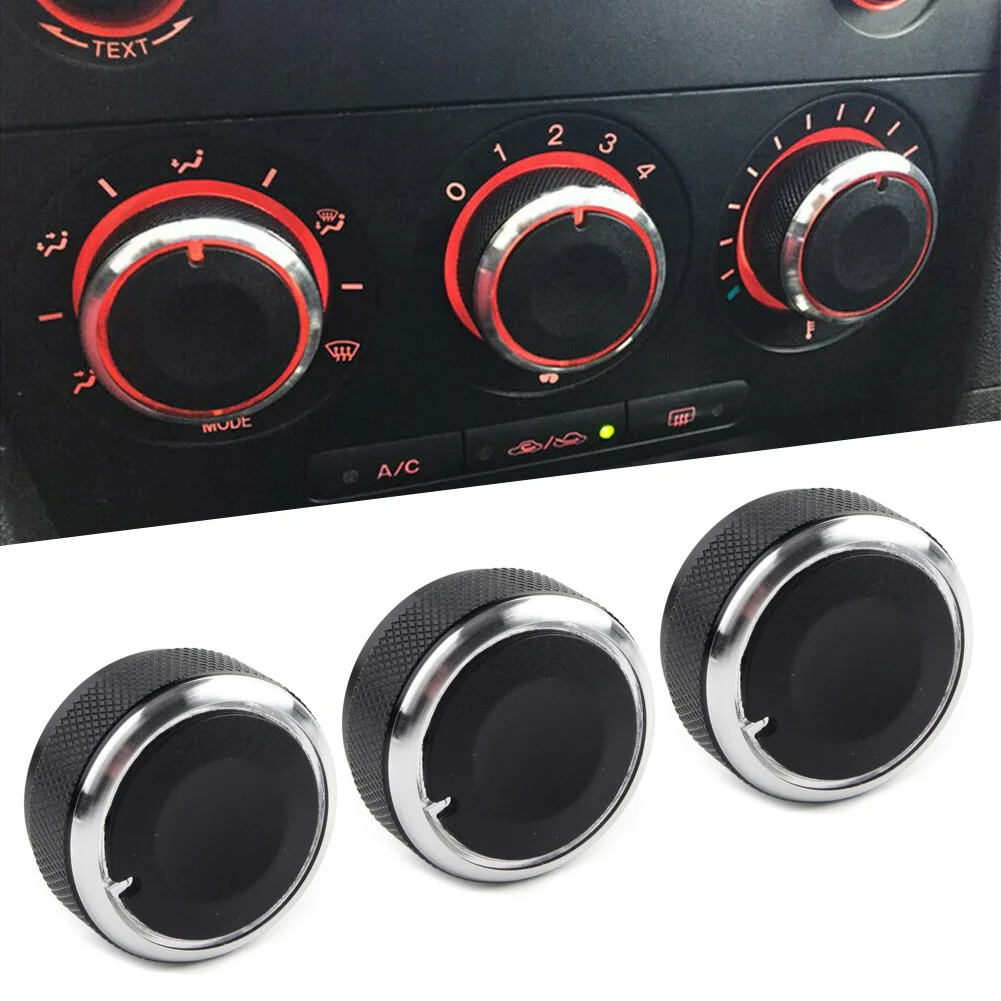 3Pcs Car Air Condition A/C Panel Control Switch Knob Cover For MAZDA 3 M3 Mazda3 2004 2005 2006 2007 2008 2009