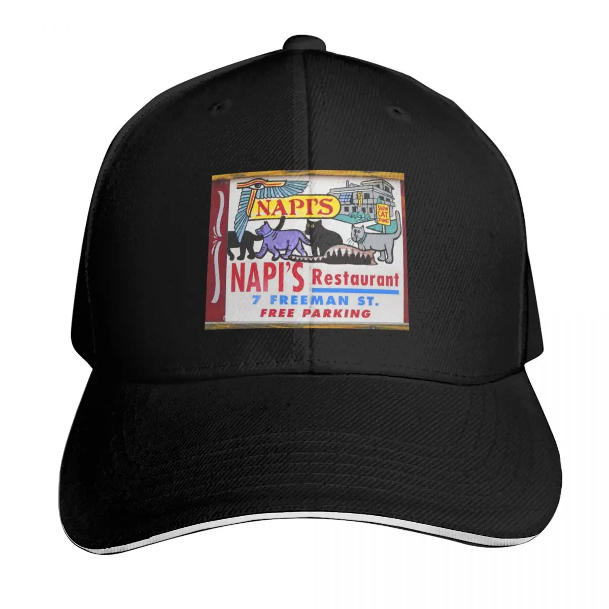 Napi's Provincetown Restaurant Sign on Cape Cod Tourist Trolley Baseball Cap Men Women Casual Summer Sport Sun Cap