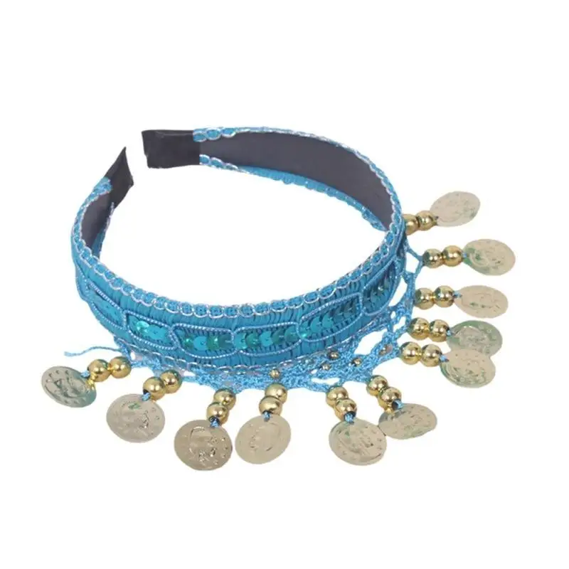 39BD Ethnic Styles Gold Coin Headband Hair Styling Accessory with Secure Wear for Comfortable Wear for Stage Belly Dancing