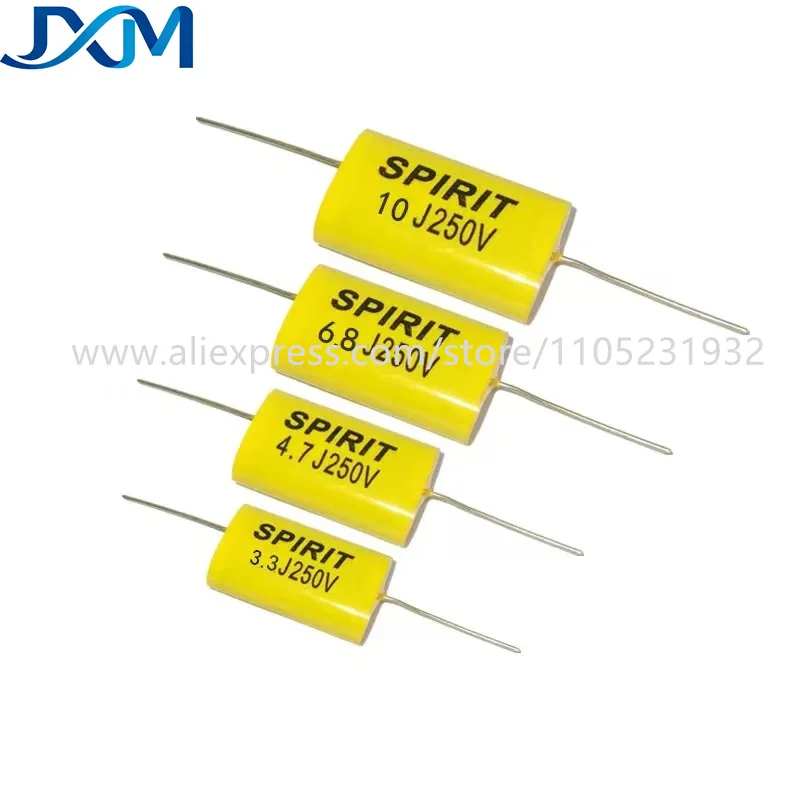 2-5pcs 250V 400V MKP Audio Capacitor Frequency Divider non-polar axial 1UF 2.2 3.3 4.7 5.6 6.8 10 12 15UF 20 22 33UF loudspeaker