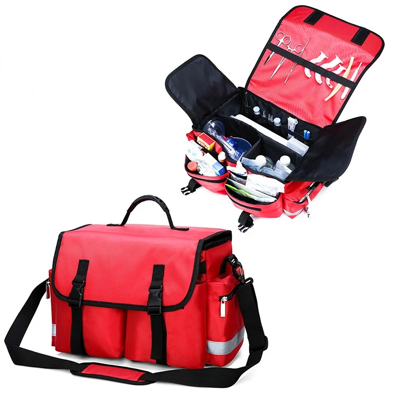 Bolsa médica múltiple profesional, Kit de primeros auxilios vacío, bolsa de emergencia, suministros médicos para acampar al aire libre, nailon de