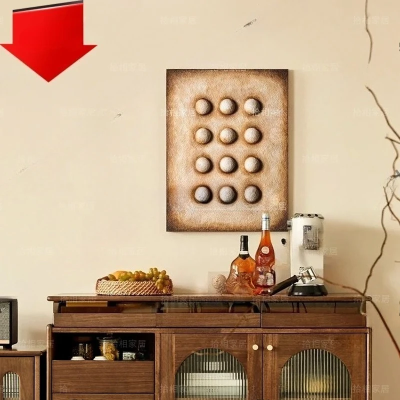 Medieval style entrance decorative painting three-dimensional texture painting niche art hanging painting bedroom