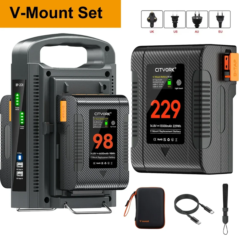 V 마운트 배터리 및 충전기 BP-229 V 락 V-마운트 배터리 PD 고속 충전기 포함 소니 캠코더 카메라 비디오 라이트용 V 마운트 배터리 및 충전기 BP-229 V 락 V-마운트 배터리 PD 고속 충전기 포함 소니 캠코더 카메라 비디오 라이트용