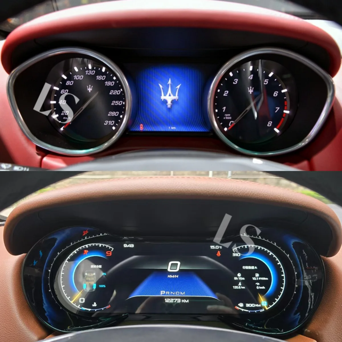 12.3Inch Car Speedometer Digital Cluster for Maserati Quattroporte 2008~2023 LCD Instrument Panel Touch Screen Dashboard Display