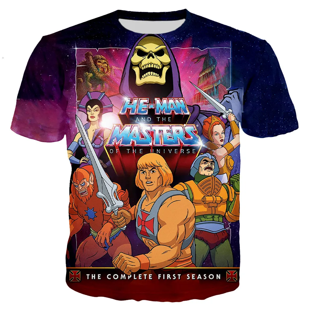 New He Man And The Masters of The Universe T-Shirts Anime 3D Print Streetwear Men Women Fashion Oversized T Shirt Kids Tees Tops