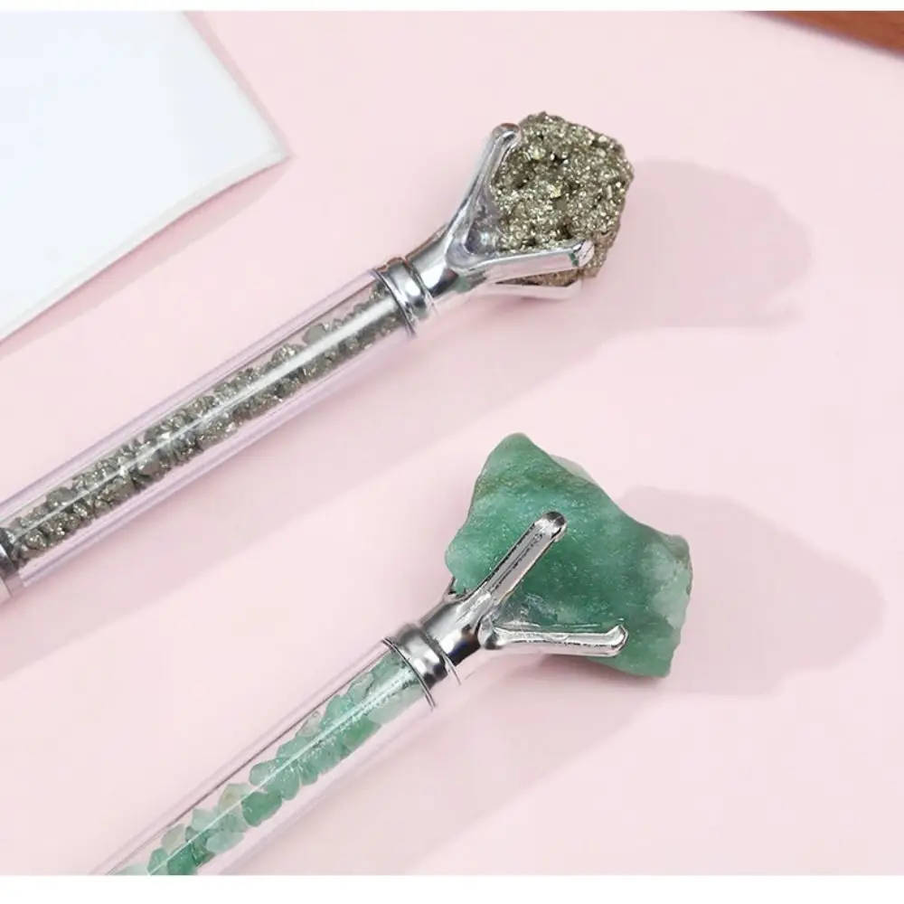 Natural Smooth Writing Ballpoint Pen Genuine Meaningful Gemstone Pens Medium Point Quartz Pens Spiritual Gift