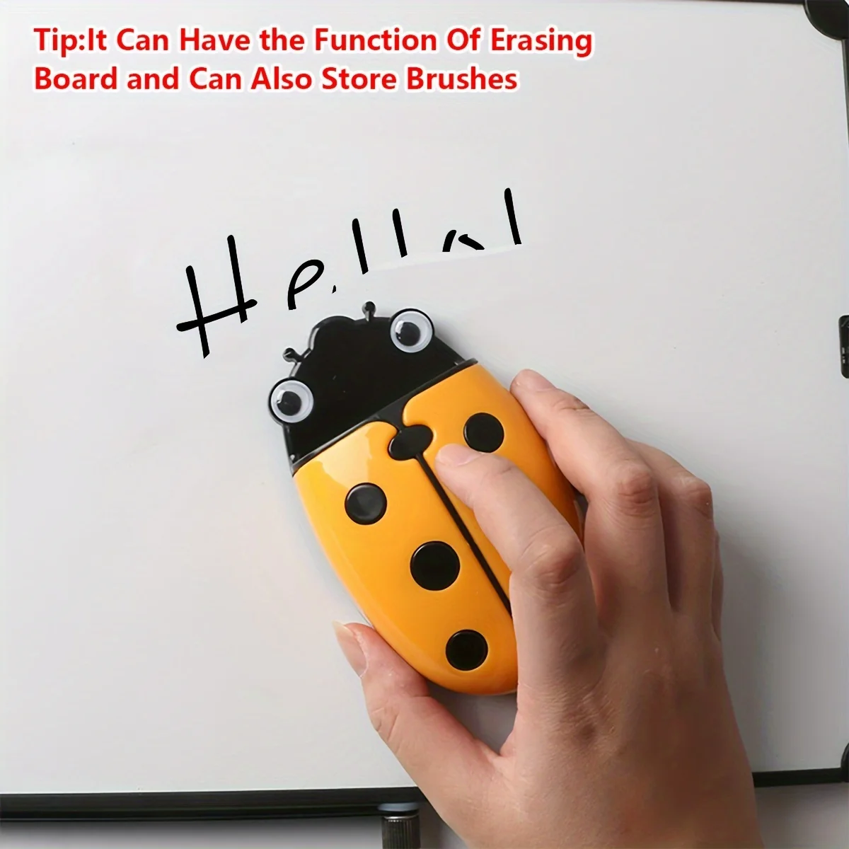 Ladybug Magnetic Pen Holder and Eraser - Dual purpose Whiteboard Accessory, Cartoon Plastic Storage Box - Image 5