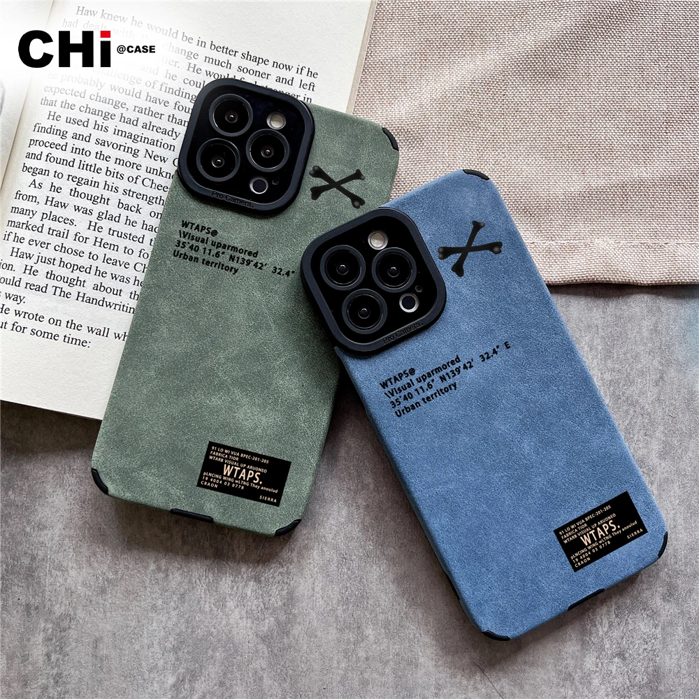 Fashion Skeletons Labels Silicone Lambskin Phone Case For iPhone 16 15 14 13 12Mini 11 Pro Max XS X XR 8 Plus Lens Protect cover