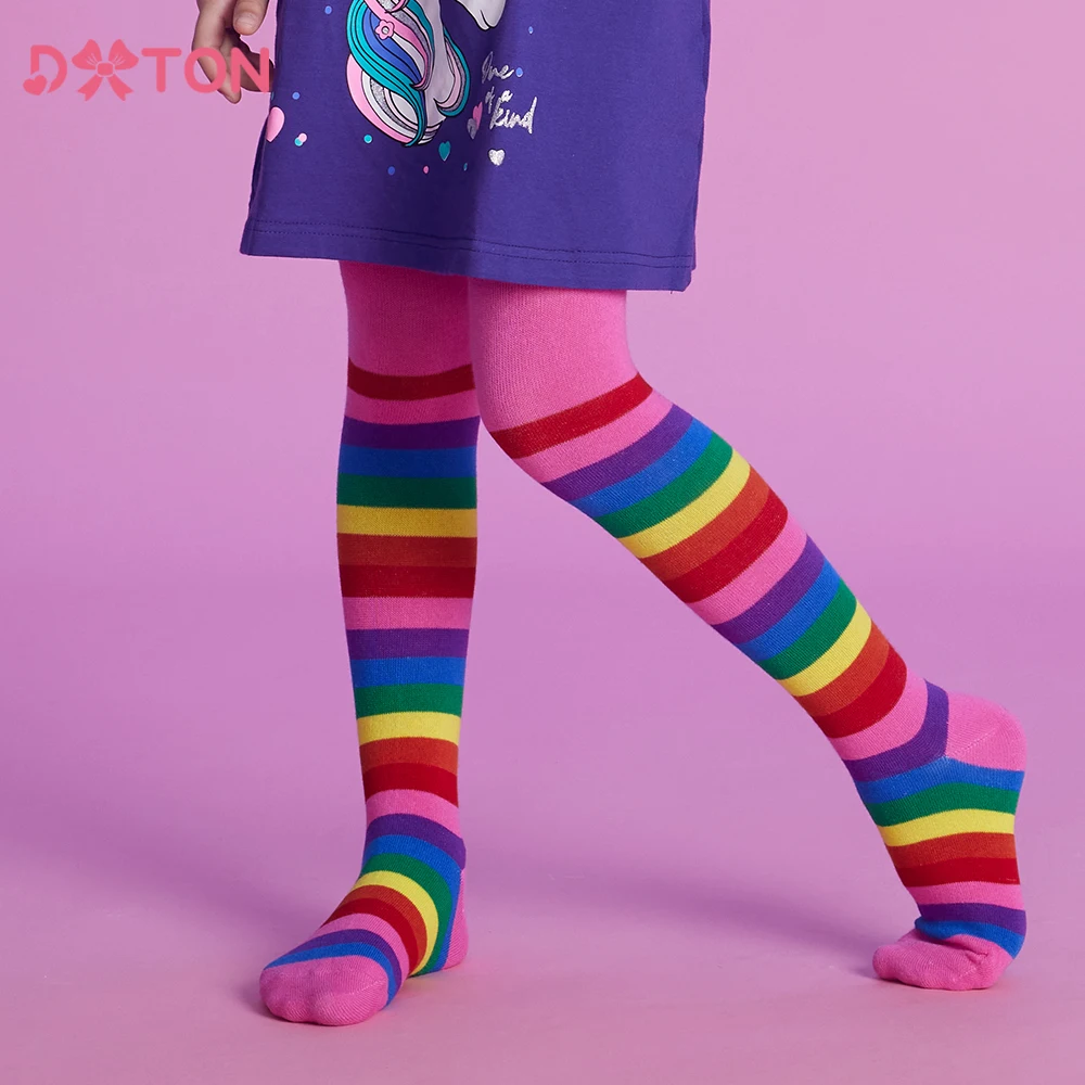 DXTON Children Stripe Pantyhose Stocks Baby Girls Christmas Tights Kids Leggings Party Costumes Cotton Autumn Toddler Pantyhose