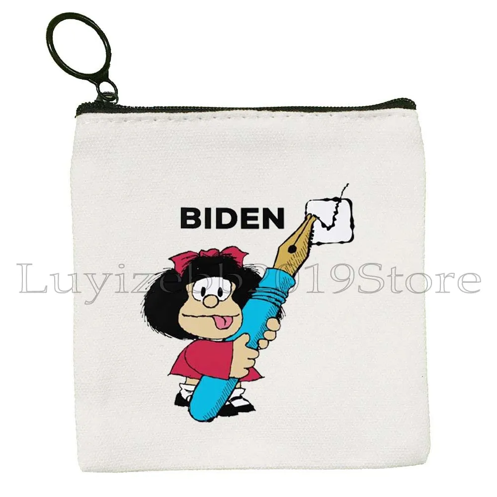 Kawaii Leuke Mafalda Quino Fan Geschenken Canvas Portemonnee Kleine Tas Sleutel Opbergtas Kaart Zakken Cartoon Munt Tas Portemonnee Rits Zakje