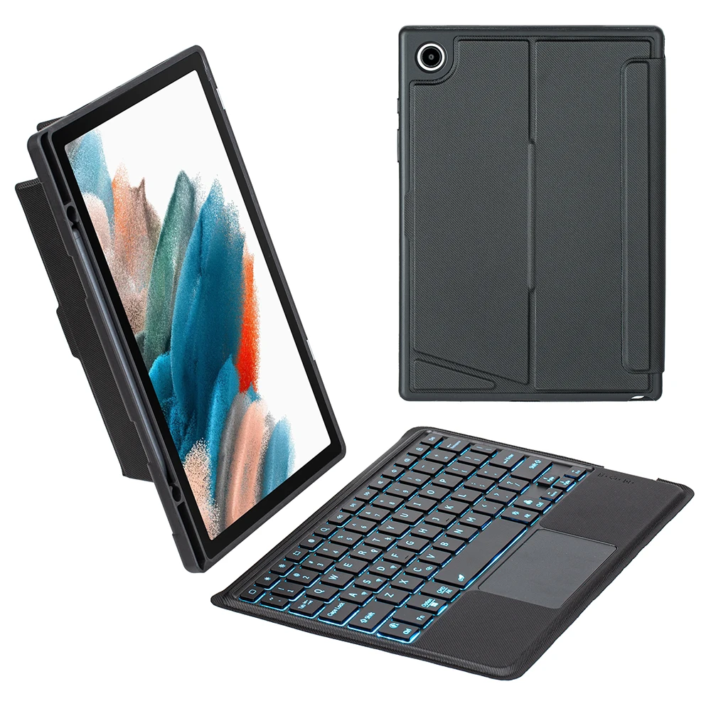 

TA08B-AS for Samsung Galaxy Tab A8 10.5 (2022) / A8 10.5 (2021) 2 in 1 Bluetooth-compatible Keyboard Smart Tablet Case Stand w