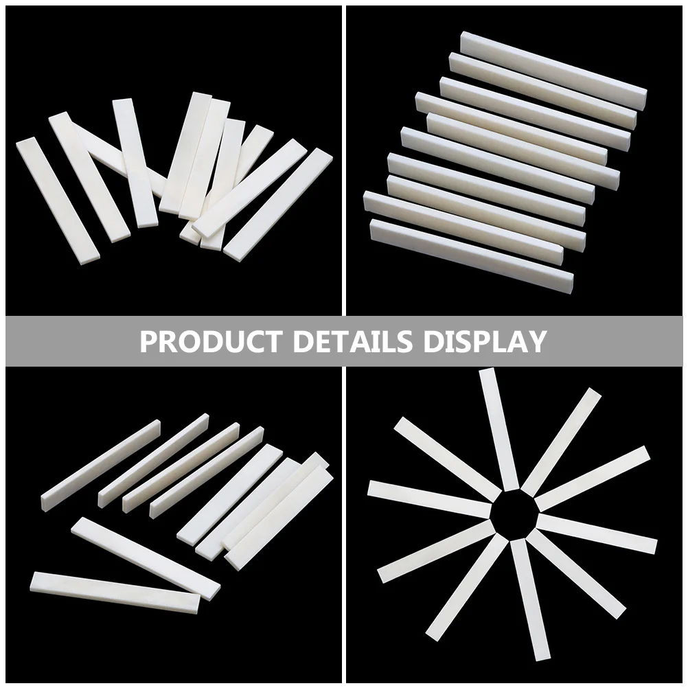 

10Pcs Guitar Bone Nut Blank Durable Replacement Parts for Acoustic Electric Bass Classical Guitars Enhance Tone Stability