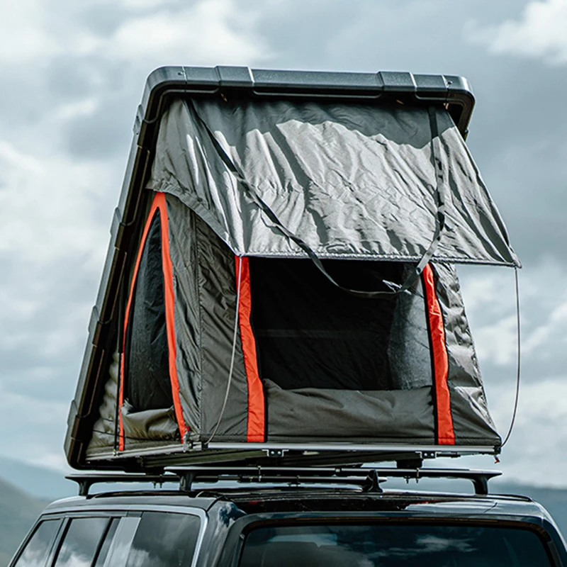 Tenda da tetto in lega di alluminio pieghevole a triangolo con guscio rigido tenda da campeggio all'aperto