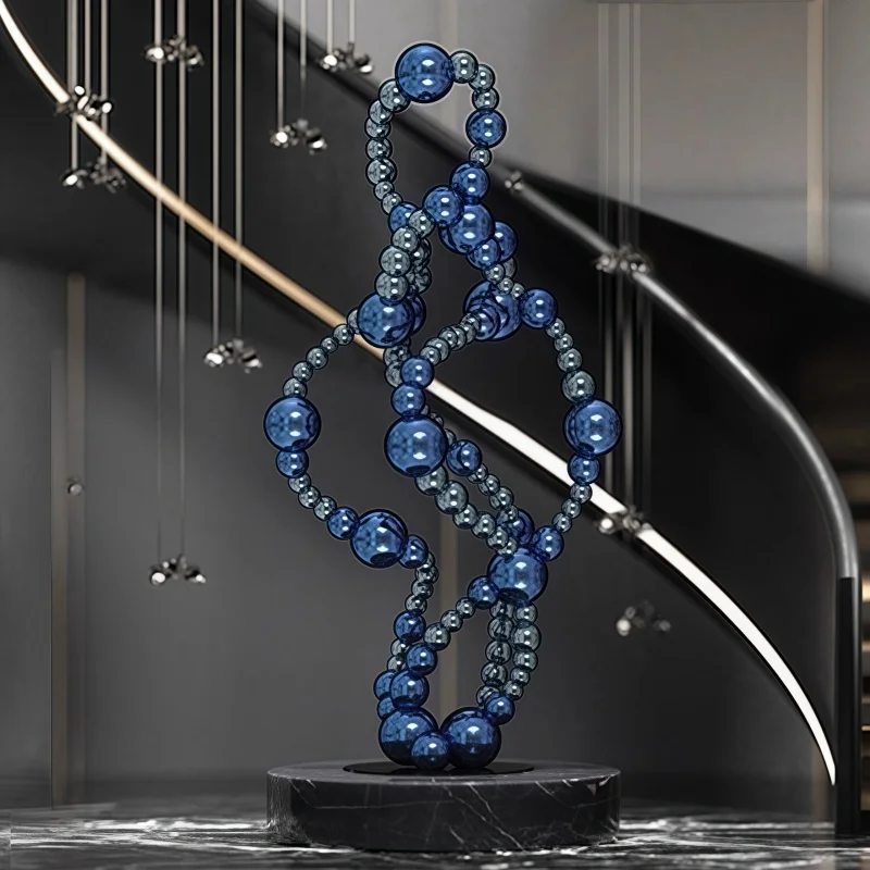 

Metal gradient color combination ball sculptures art decorations for villas, hotels, lobbies,stores living rooms dining rooms