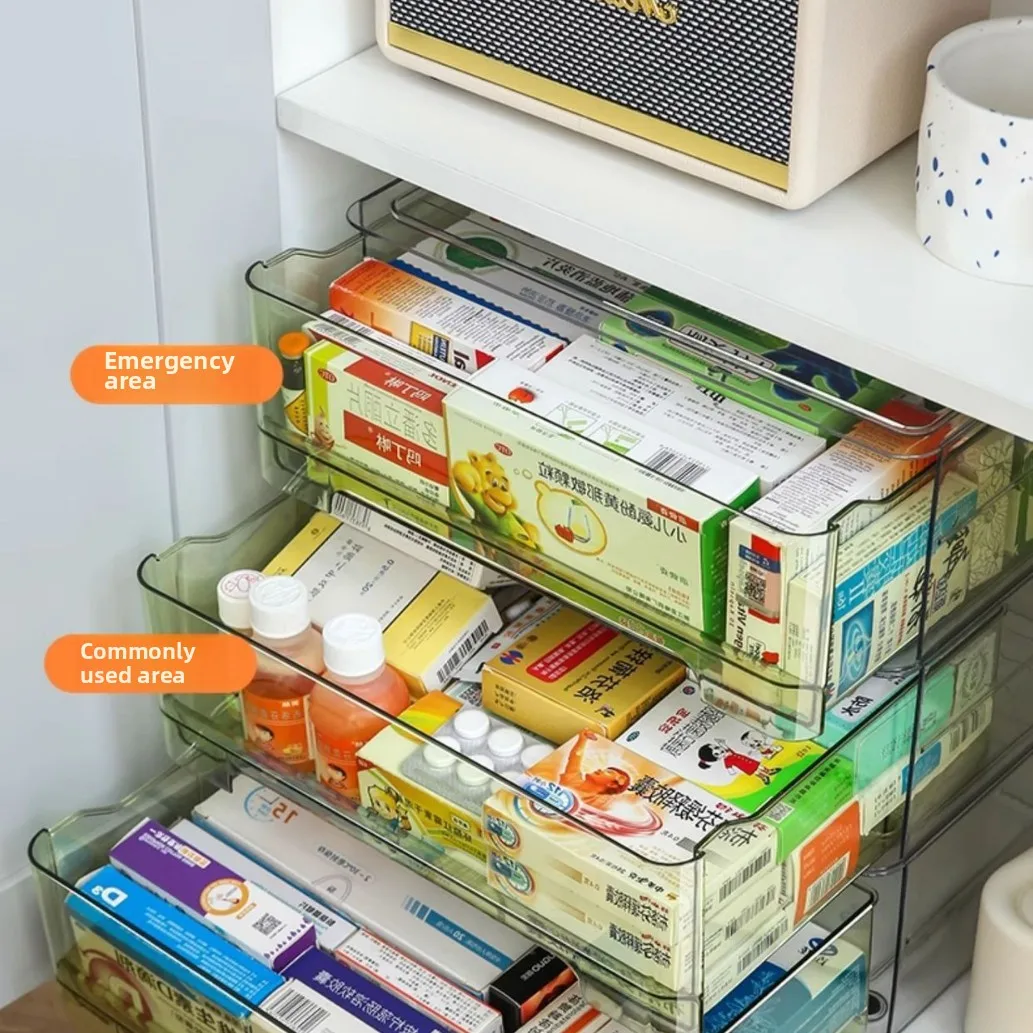 

1PCS oldable Plastic Storage Box Large Capacity Medicine Organizer for Home Multi-Purpose Use in Living Room Study Bedroom